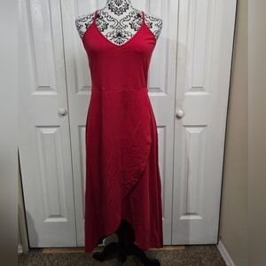 NWT Kilig Red Adjustable Criss Cross Strap Hi Low Hemline Wrap Dress Size Medium